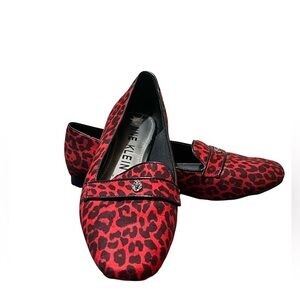 Anne Klein Red Animal Print Loafers